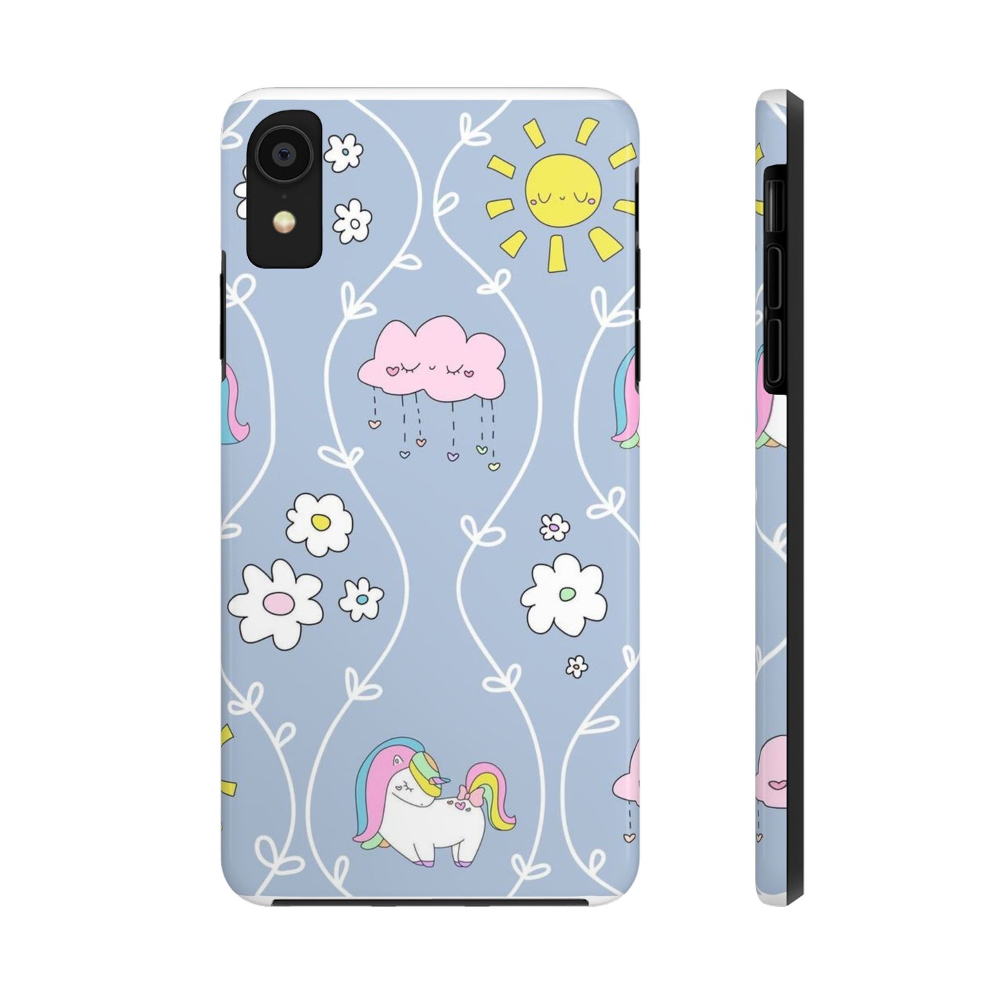 Cute little unicorn heart flower sun cloud Tough Phone Cases iPhone XR