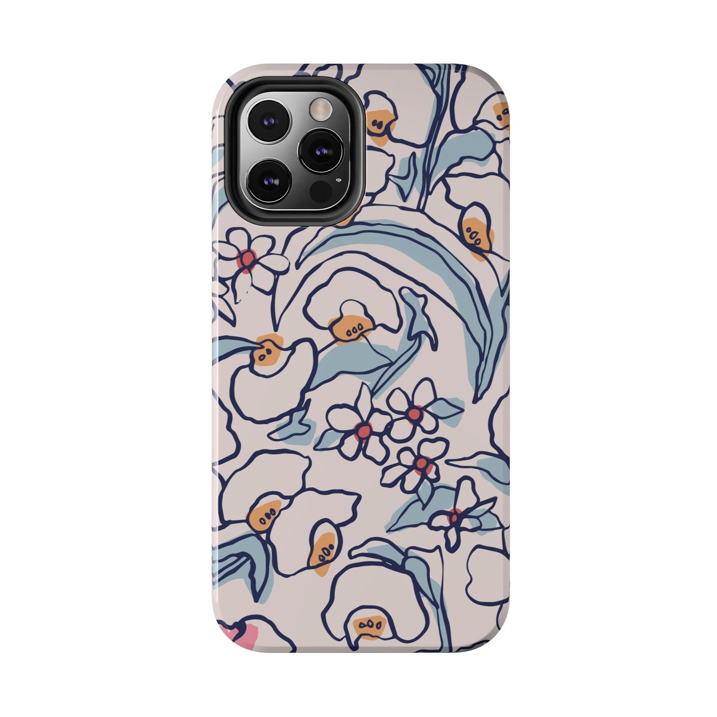 hand-drawn flower sketch Tough Phone Cases