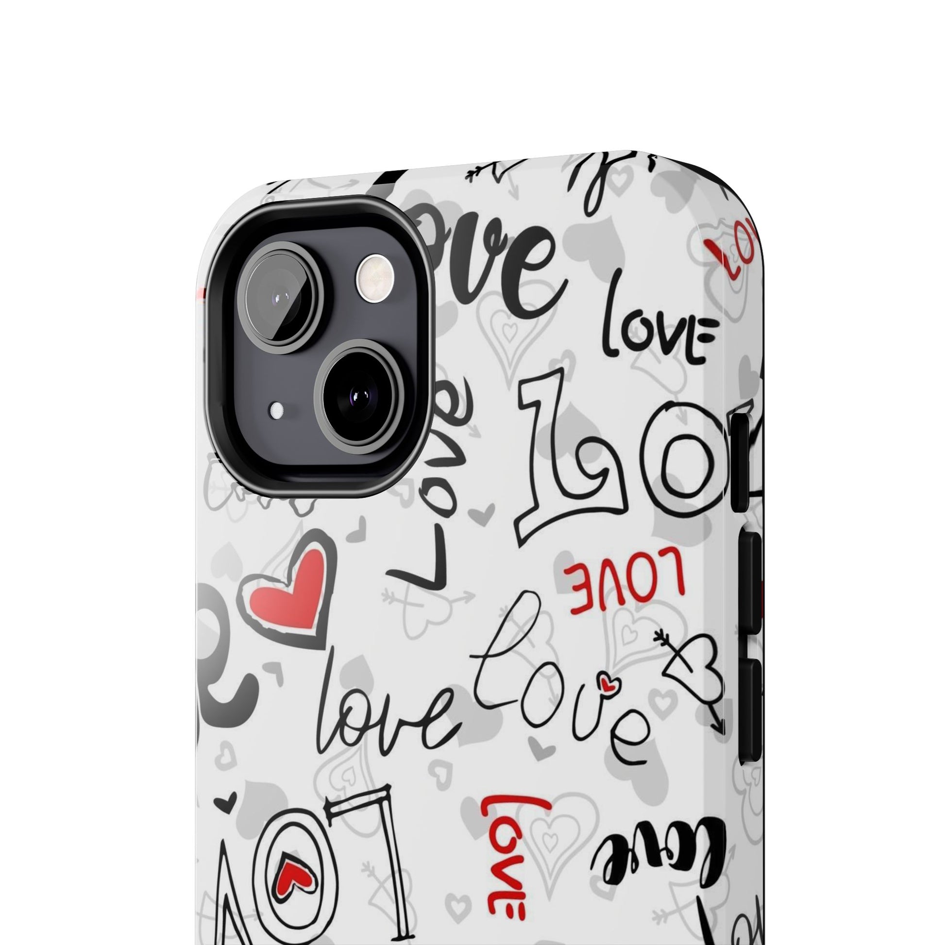 hearts with the words love Tough Phone Cases