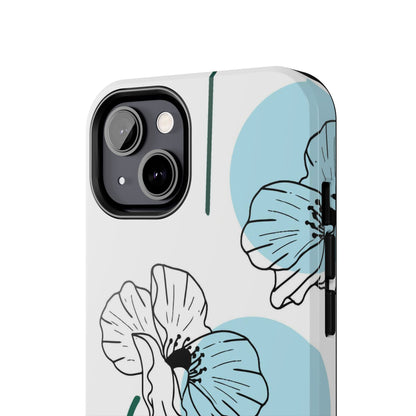 Hand drawn Blue Flower abstract Tough Phone Cases