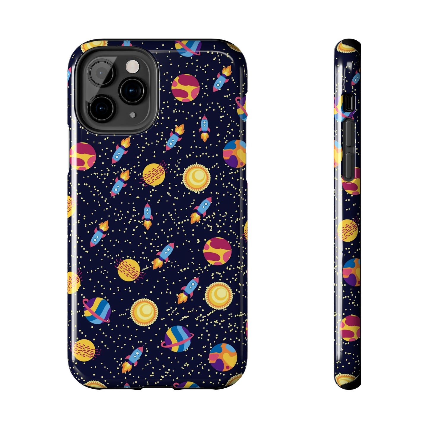 Seamless space pattern. Planets, rockets Tough Phone Cases iPhone 11 Pro