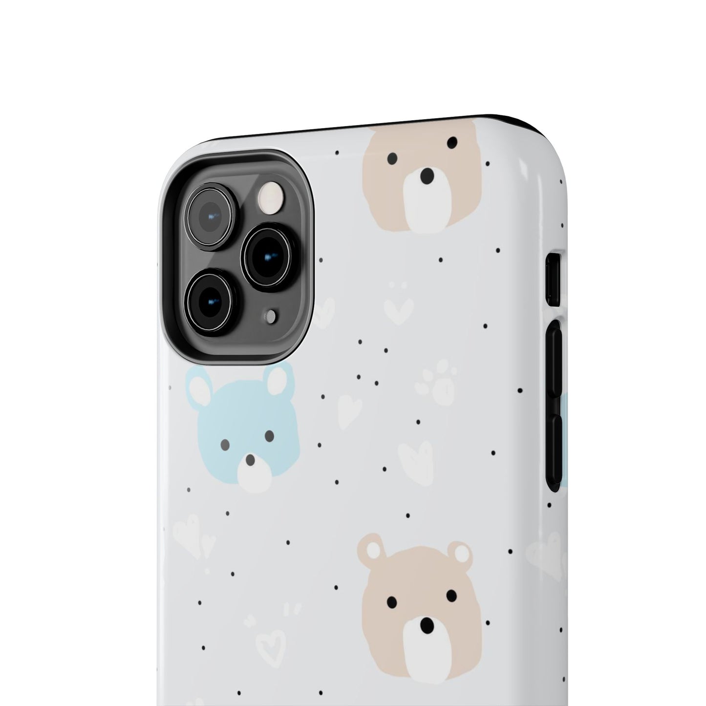 Seamless Pattern with Cute Cartoon Bear Face Tough Phone Cases