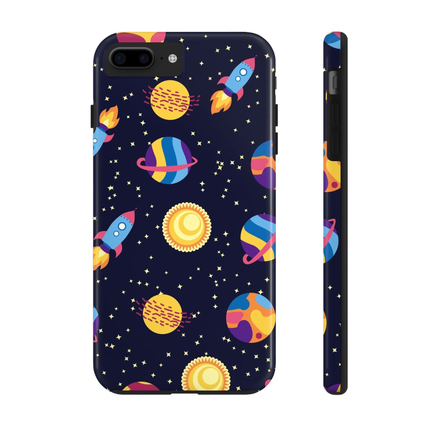 Seamless space pattern. Planets, rockets Tough Phone Cases iPhone 7 Plus, iPhone 8 Plus