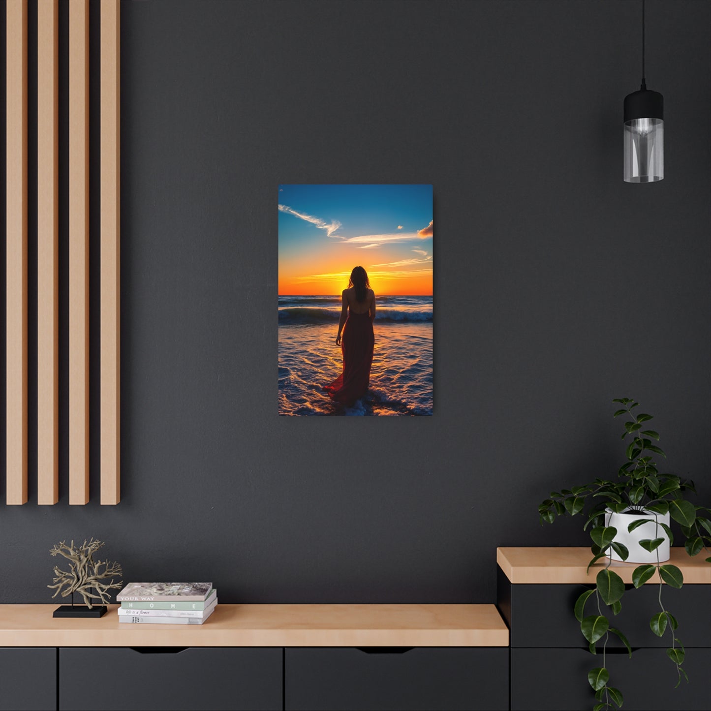 Stunning Sunset Beach Photography: Reflecting Beauty and Serenity Metal Art Sign