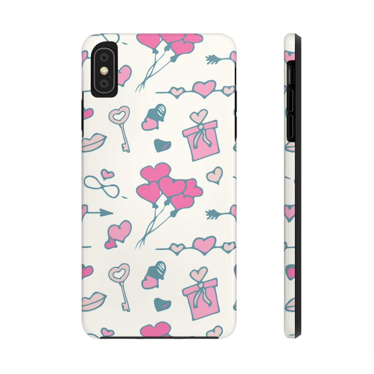 Pink seamless pattern with cute love doodles Tough Phone Cases iPhone XS MAX