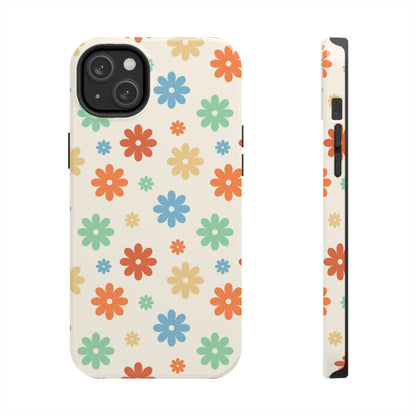 Retro groovy daisy seamless pattern Tough Phone Cases iPhone 14 Plus