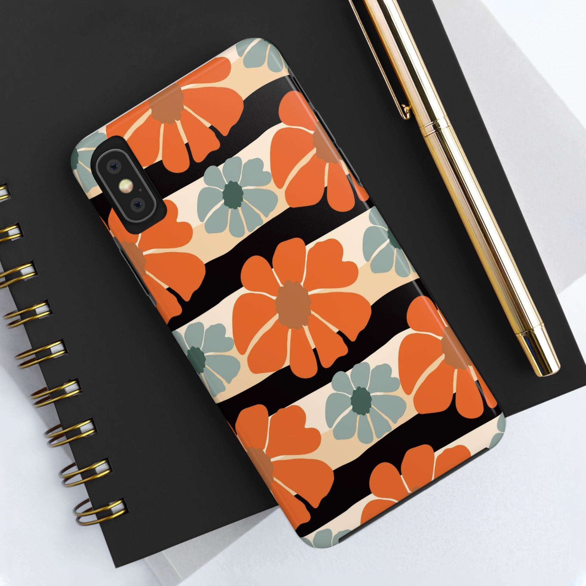 Retro groovy flowers seamless pattern Tough Phone Cases