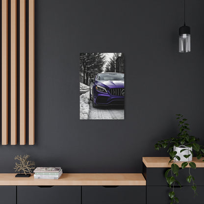 Luxury in Motion: Purple Mercedes-Benz Metal Sign Artwork