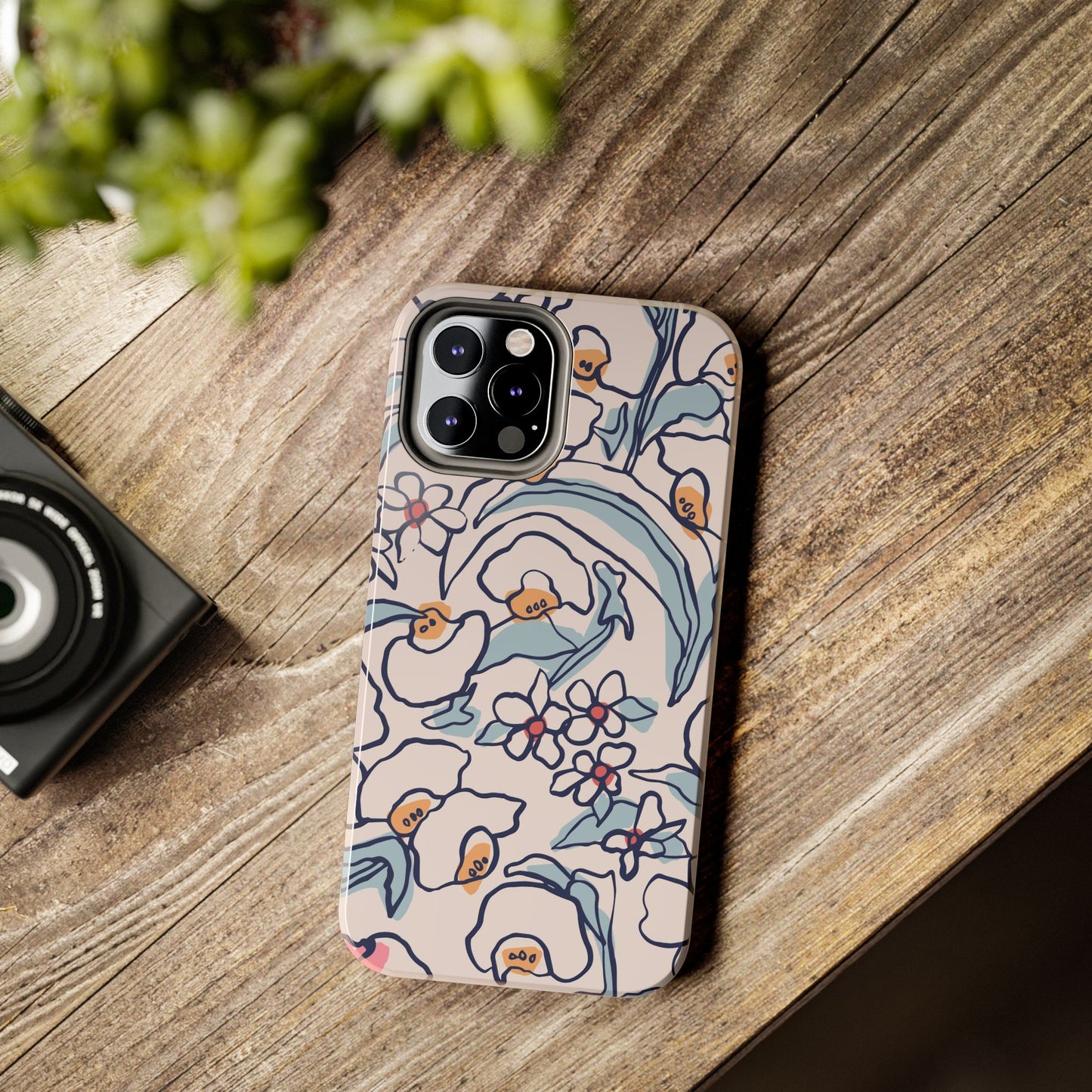 hand-drawn flower sketch Tough Phone Cases