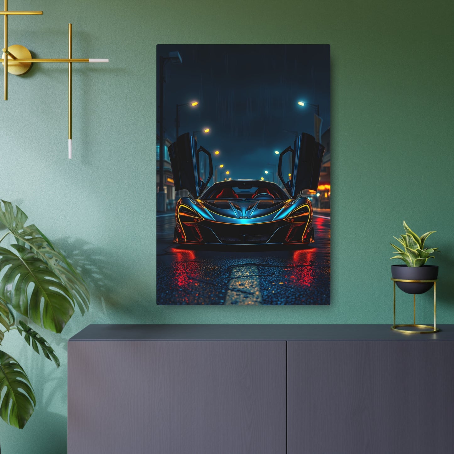 Neon Night Ride: The McLaren P1 Experience Metal Art Sign 24" x 36" (Vertical) 0.12''