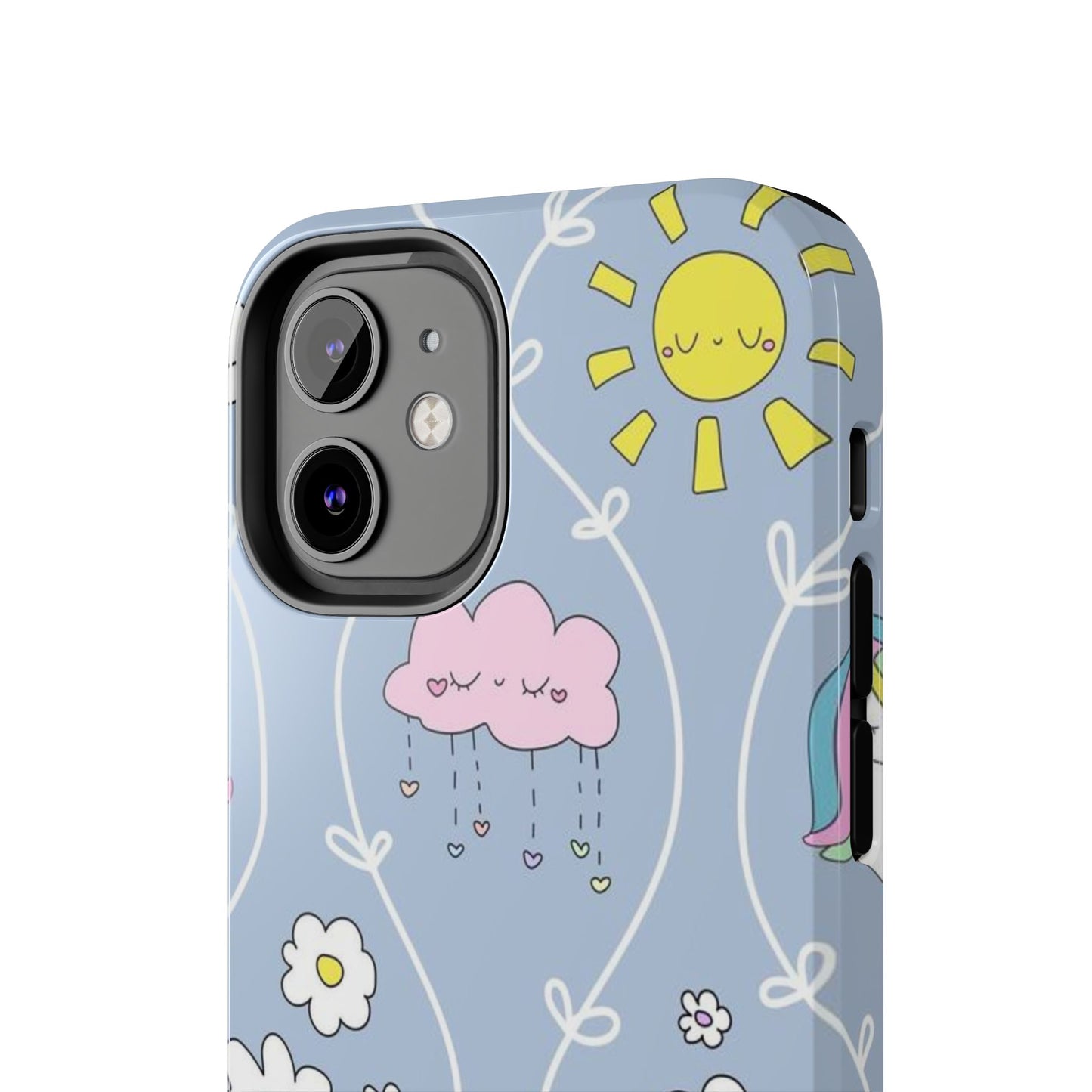 Cute little unicorn heart flower sun cloud Tough Phone Cases