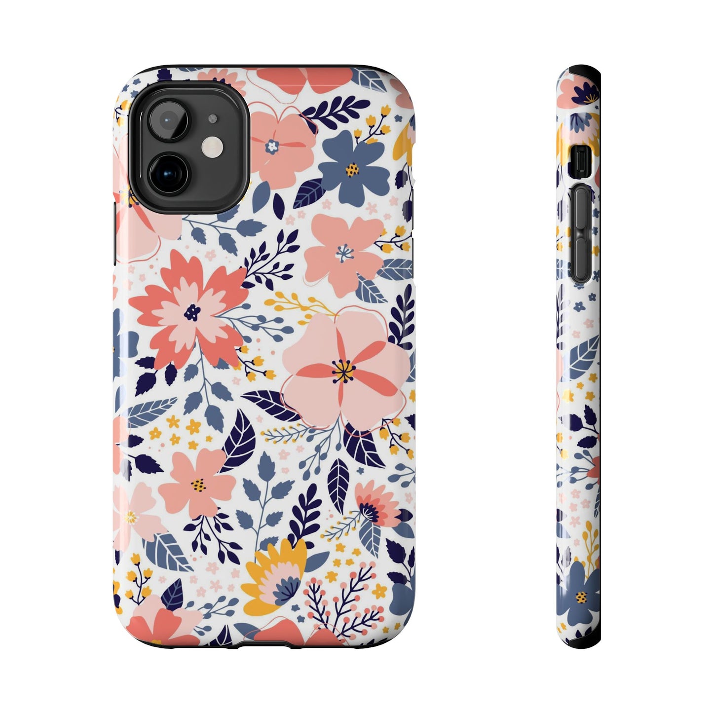 seamless pattern with abstract flowers Tough Phone Cases iPhone 11