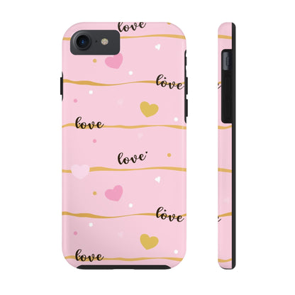 Abstract seamless pattern of heart, wording love, Tough Phone Cases iPhone 7, iPhone 8, iPhone SE