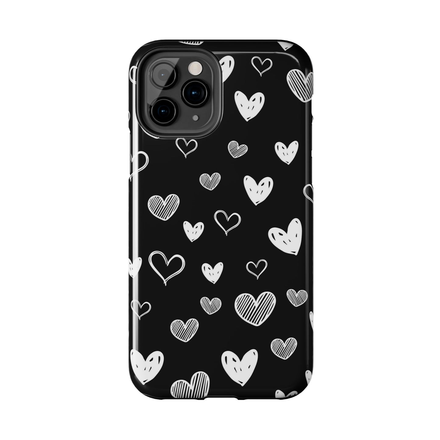 Heart doodles seamless pattern Tough Phone Cases