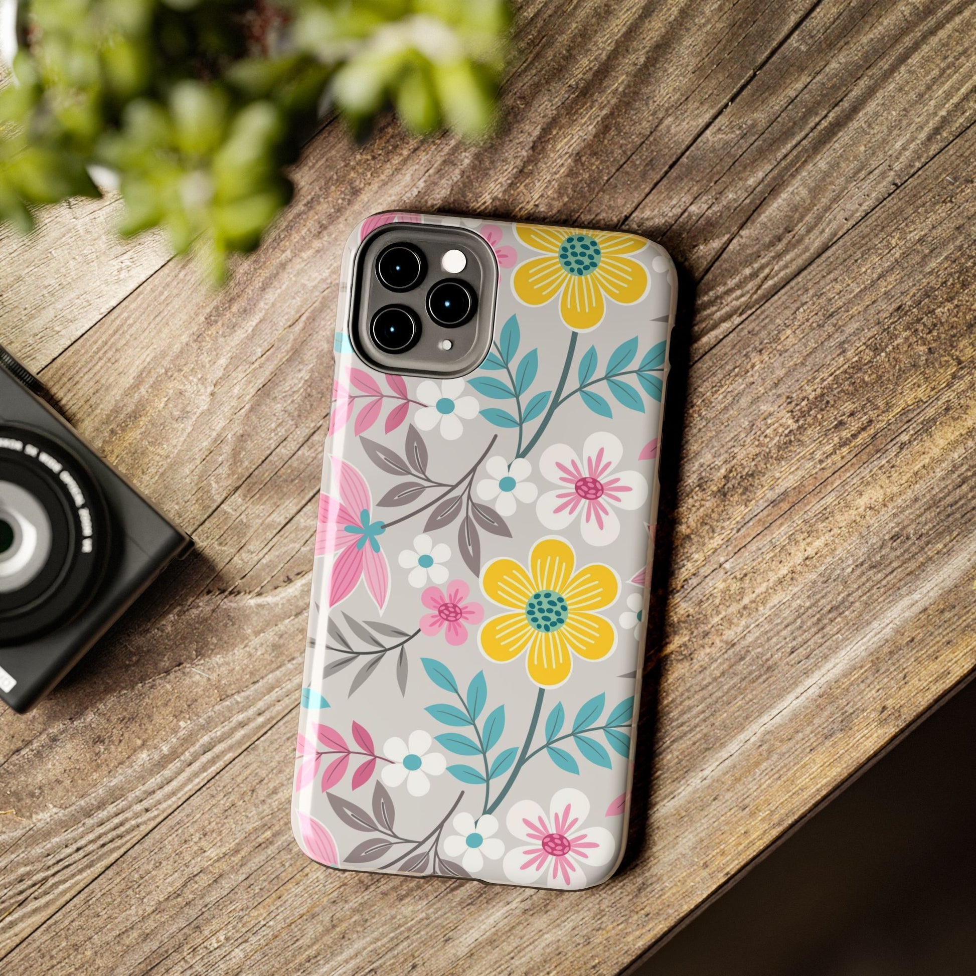 Colorful flowers and leaf Tough Phone Cases