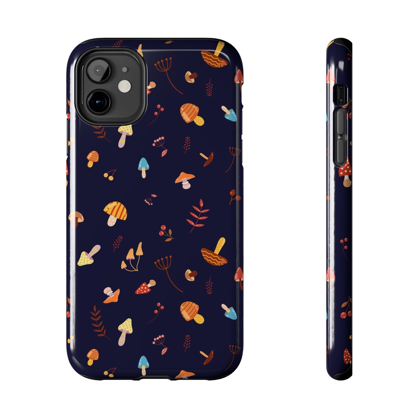 Seamless pattern with different mushrooms. Tough Phone Cases iPhone 11