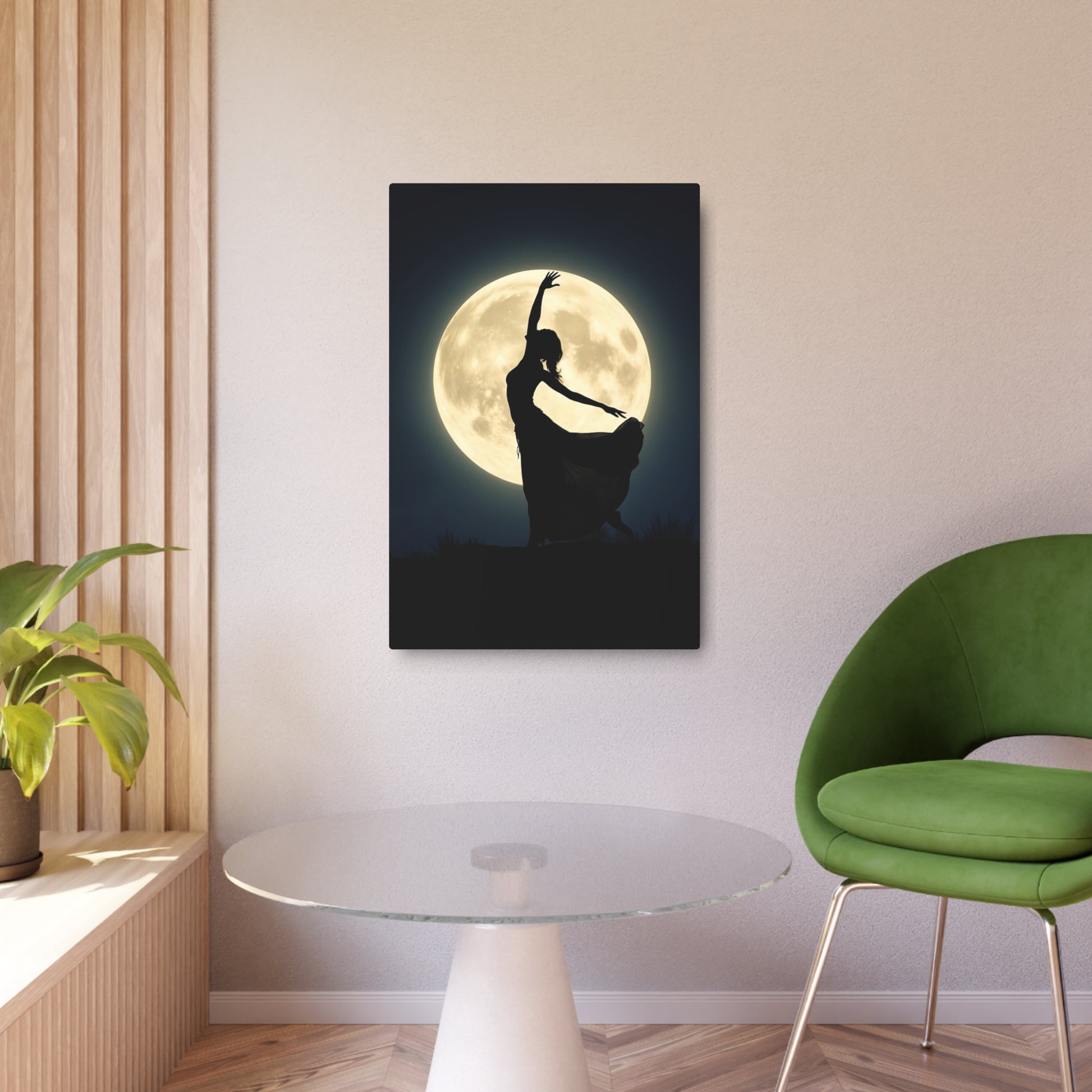 Moonlit Dance: Embrace the Night Metal Art Sign