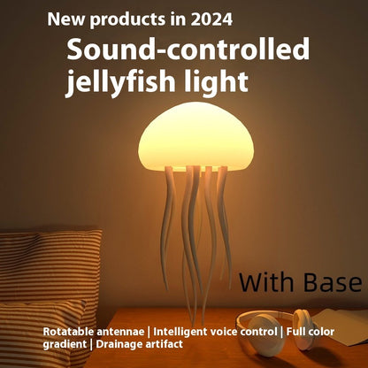 Jellyfish Mood Lamp LED Jellyfish Night Light Portable Jellyfish Lamp Jellyfish Decorations Smart Table Lamp For Bedside Desk Hanging With Base 1PCS