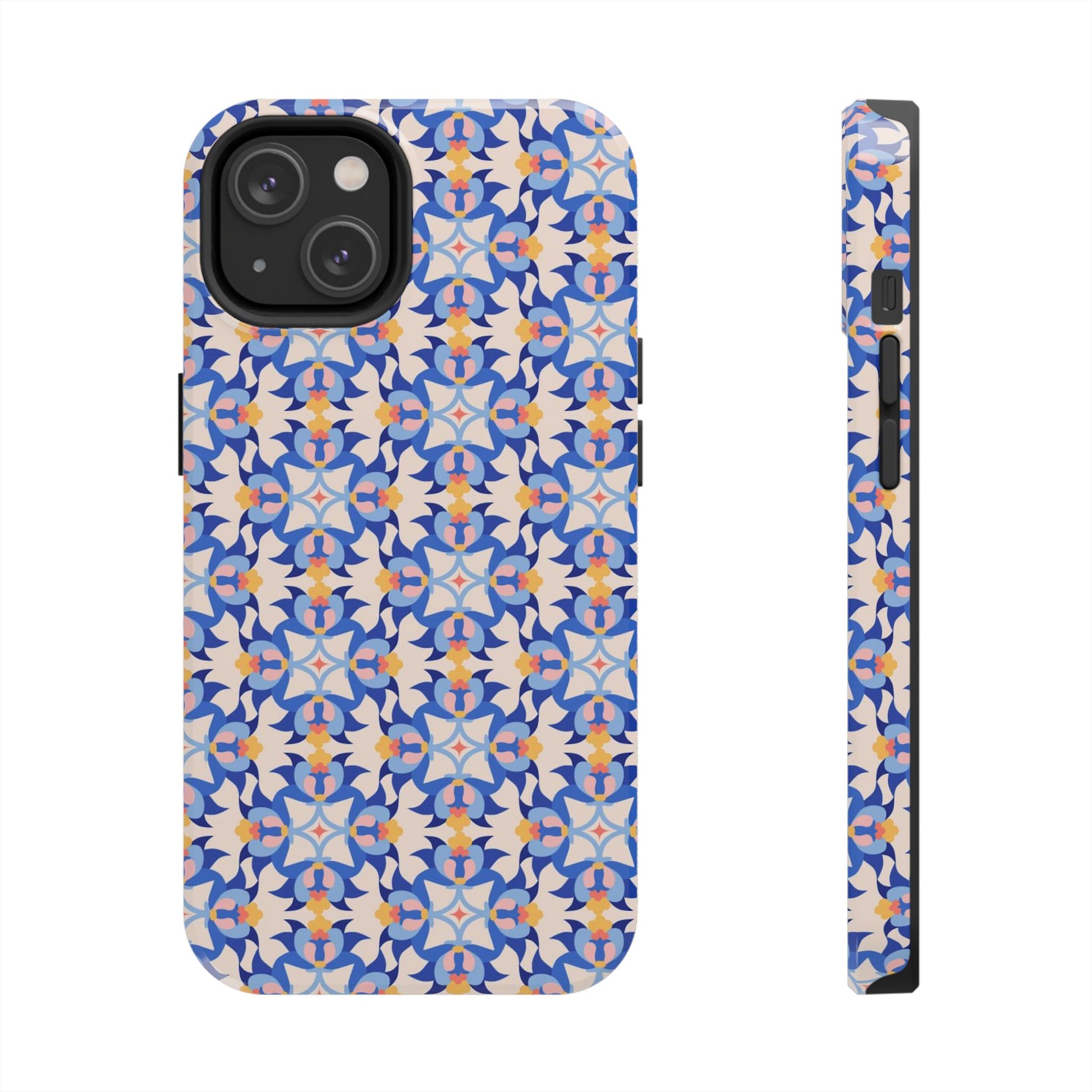 Floral Tile Pattern Tough Phone Cases iPhone 14