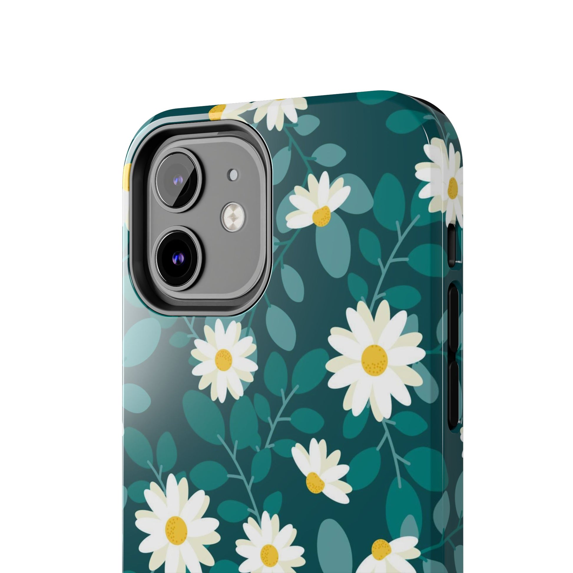 cute white daisy flower flat style seamless pattern Tough Phone Cases