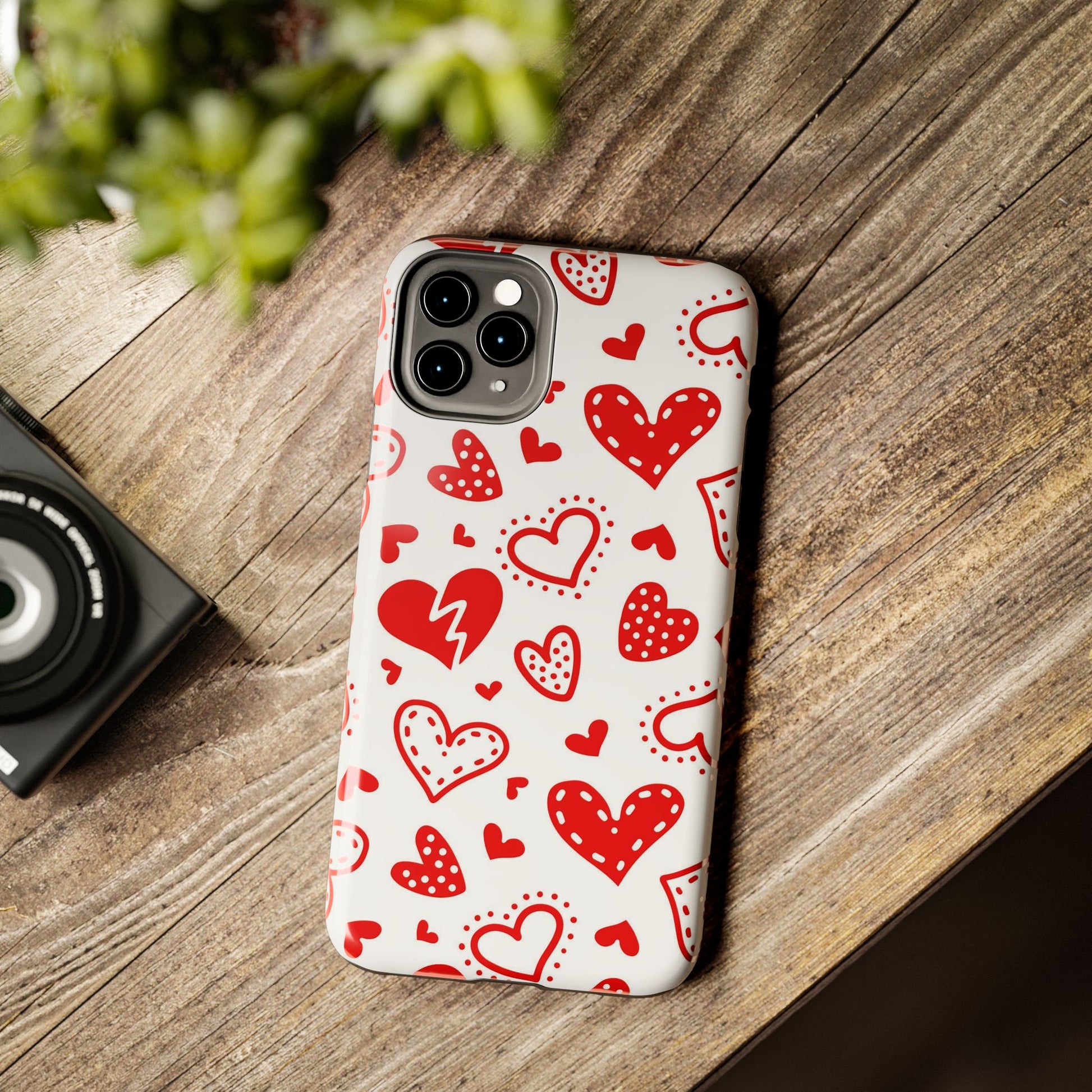 Seamless pattern of red hearts Tough Phone Cases