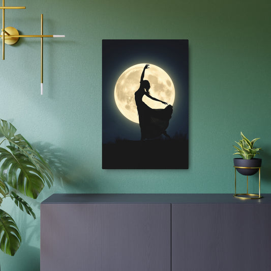 Moonlit Dance: Embrace the Night Metal Art Sign 20″ x 30″ (Vertical) 0.12''