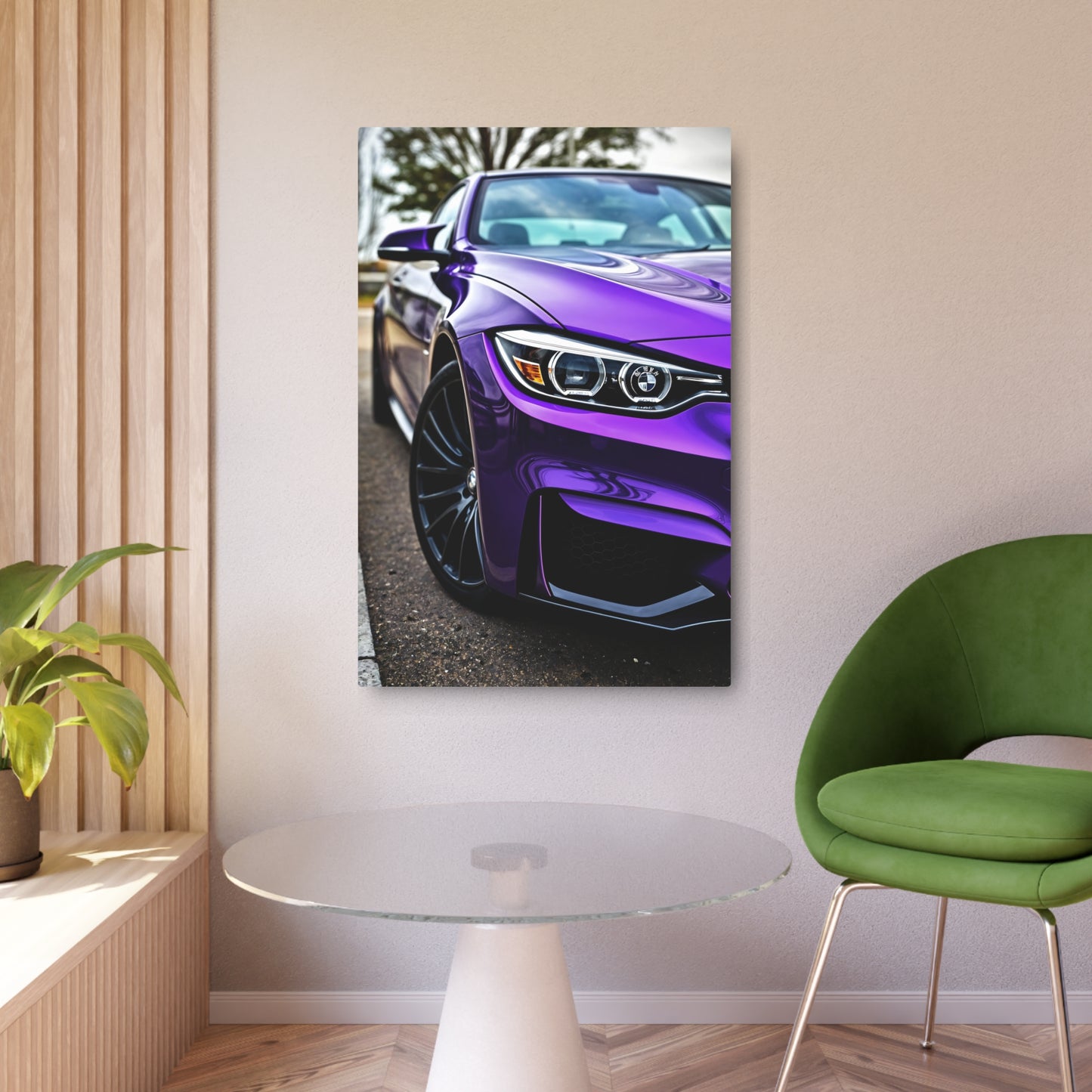 Stunning Purple Car Metal Sign - Perfect Wall Decor for Car Enthusiasts