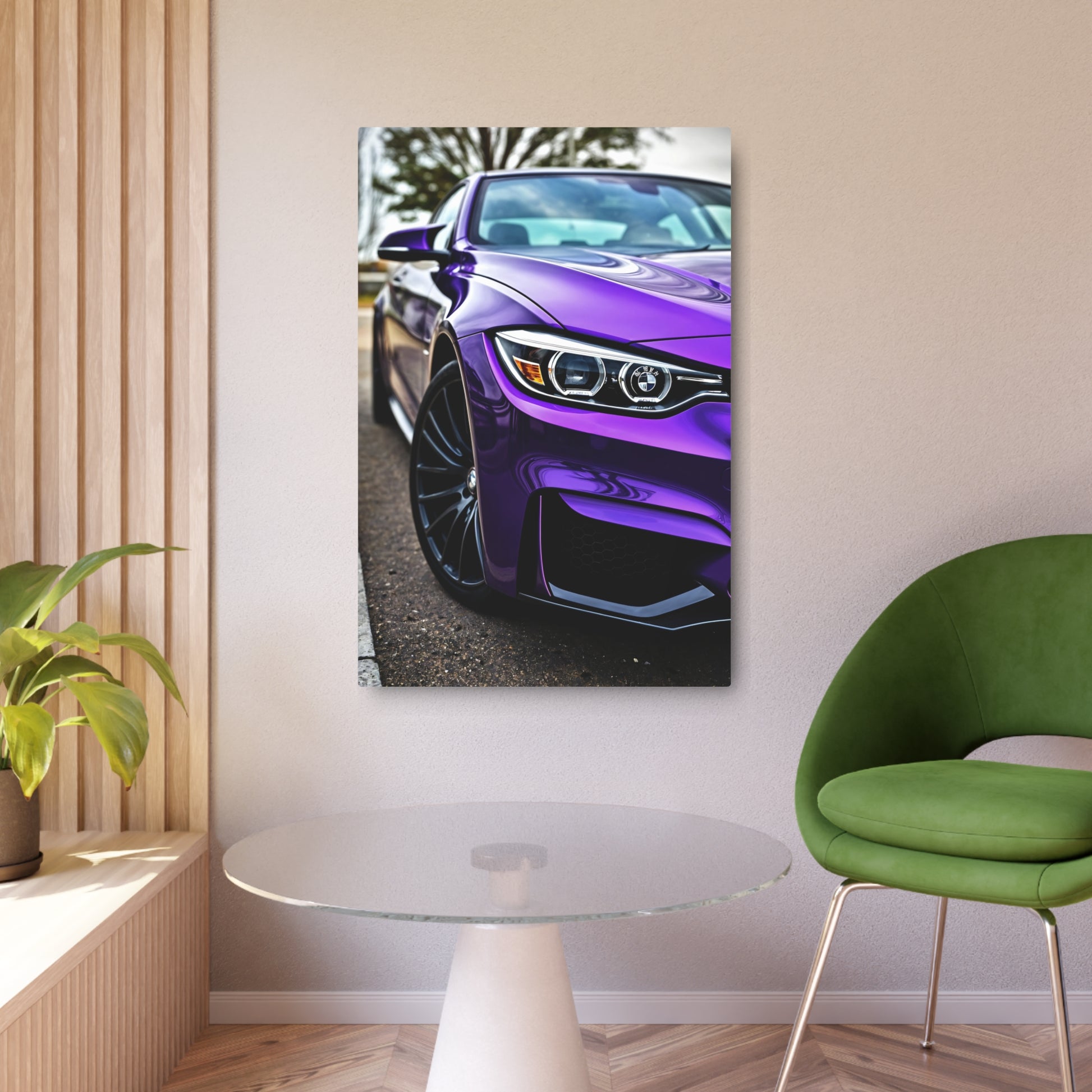 Stunning Purple Car Metal Sign - Perfect Wall Decor for Car Enthusiasts