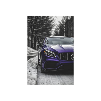 Luxury in Motion: Purple Mercedes-Benz Metal Sign Artwork