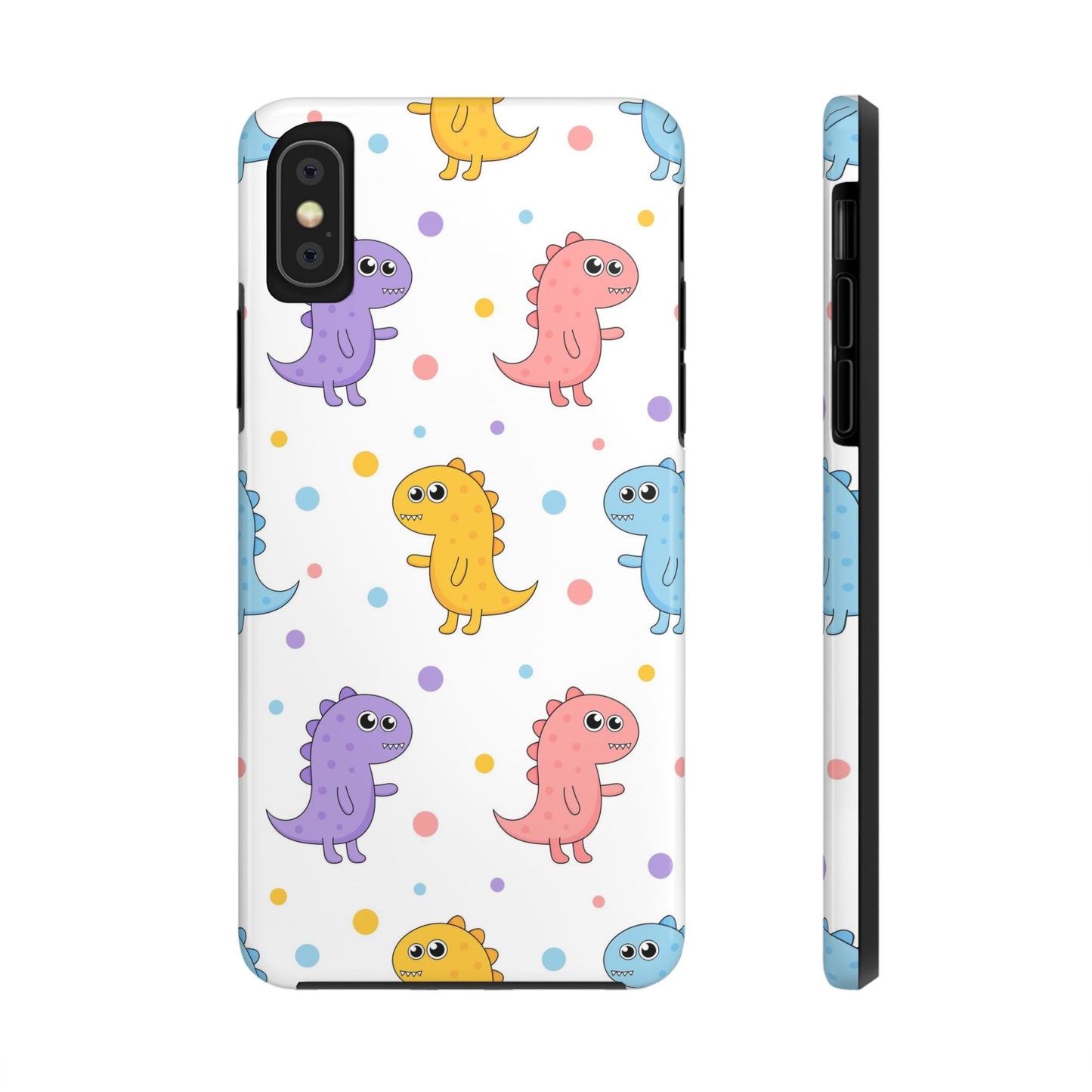 cartoon dinosaur pattern Tough Phone Cases iPhone X