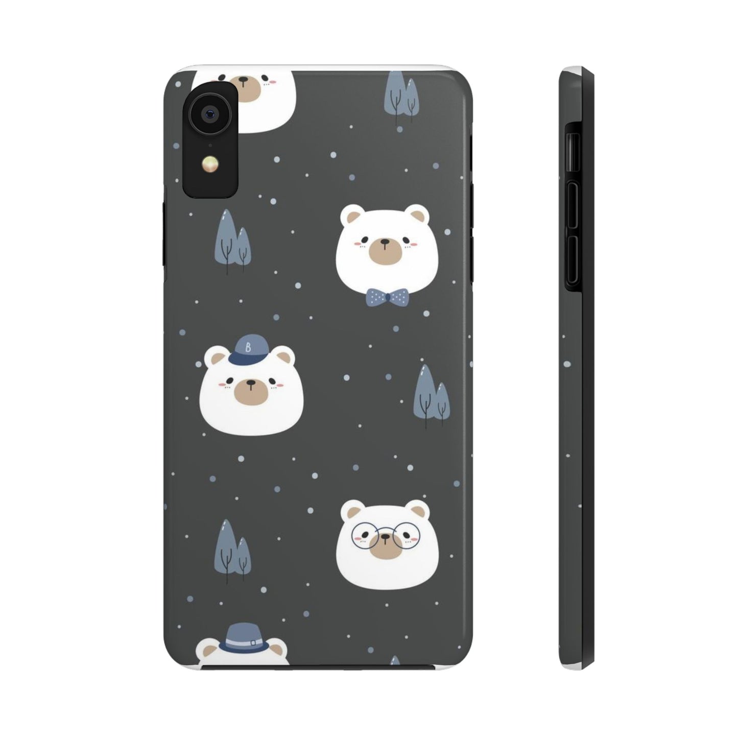 Seamless pattern with cute polar bear head cartoon Tough Phone Cases iPhone XR