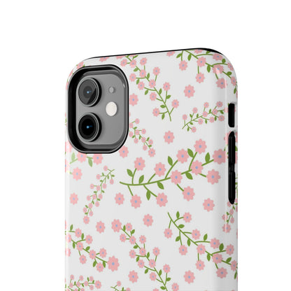 Seamless pattern green branches with blooming Tough Phone Cases