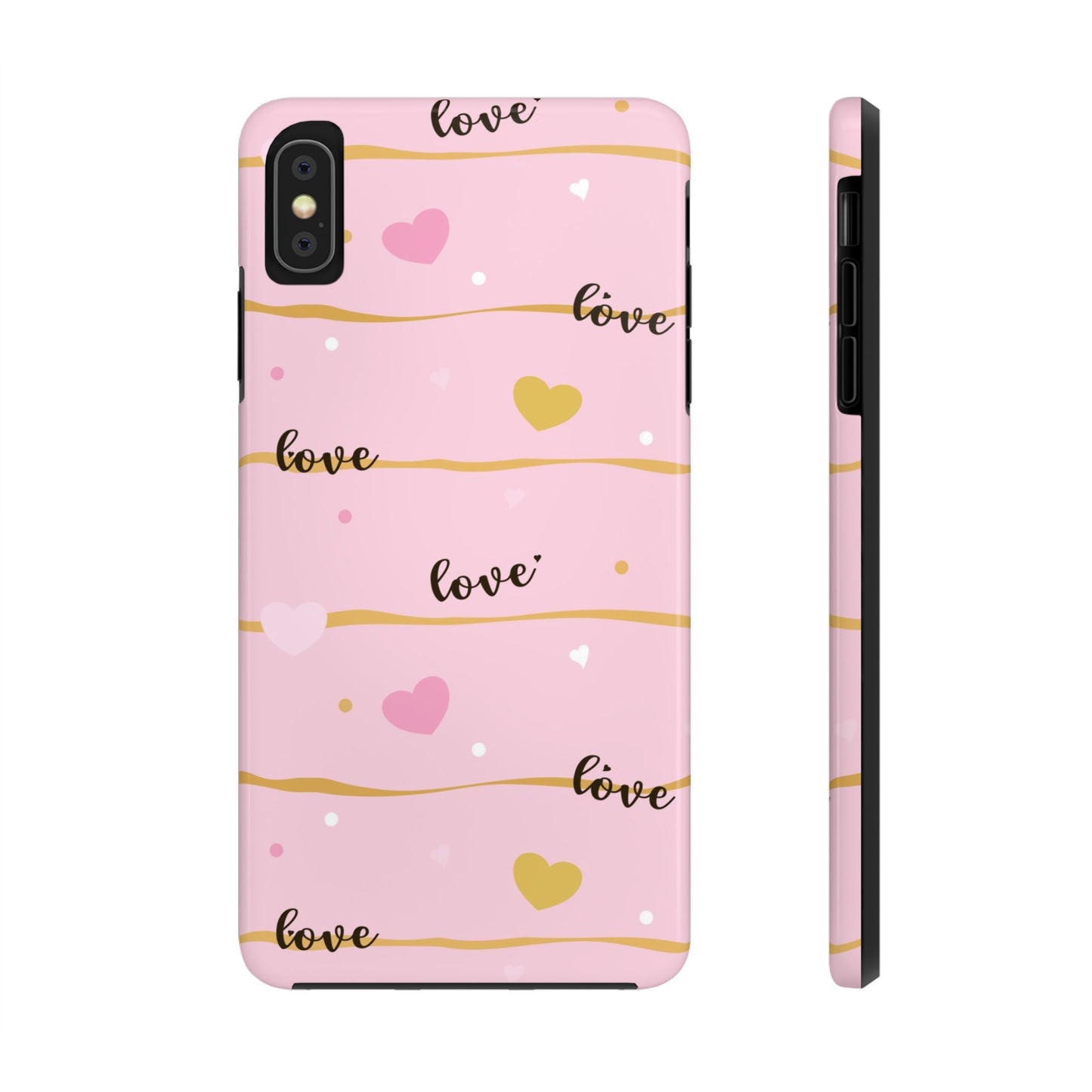 Abstract seamless pattern of heart, wording love, Tough Phone Cases iPhone XS MAX