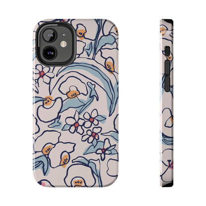 hand-drawn flower sketch Tough Phone Cases iPhone 12 Mini