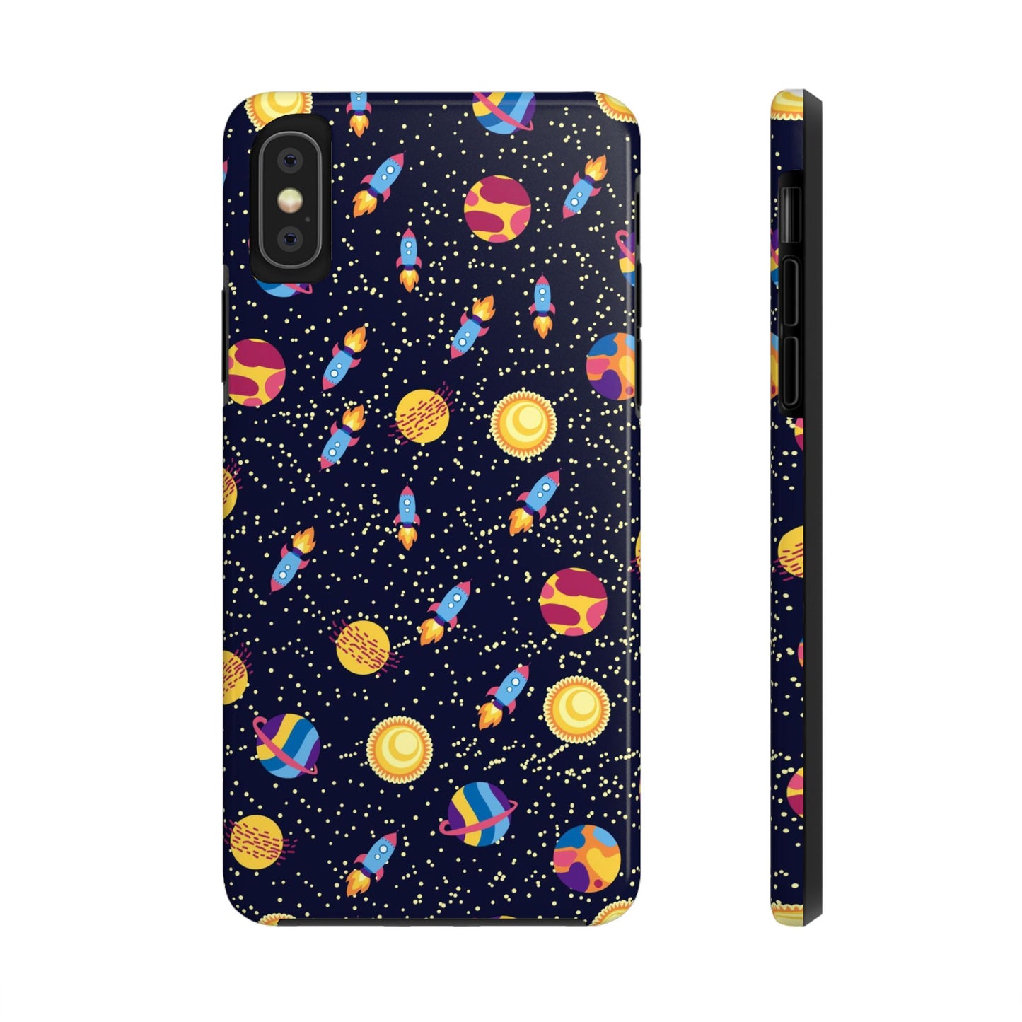 Seamless space pattern. Planets, rockets Tough Phone Cases iPhone XS