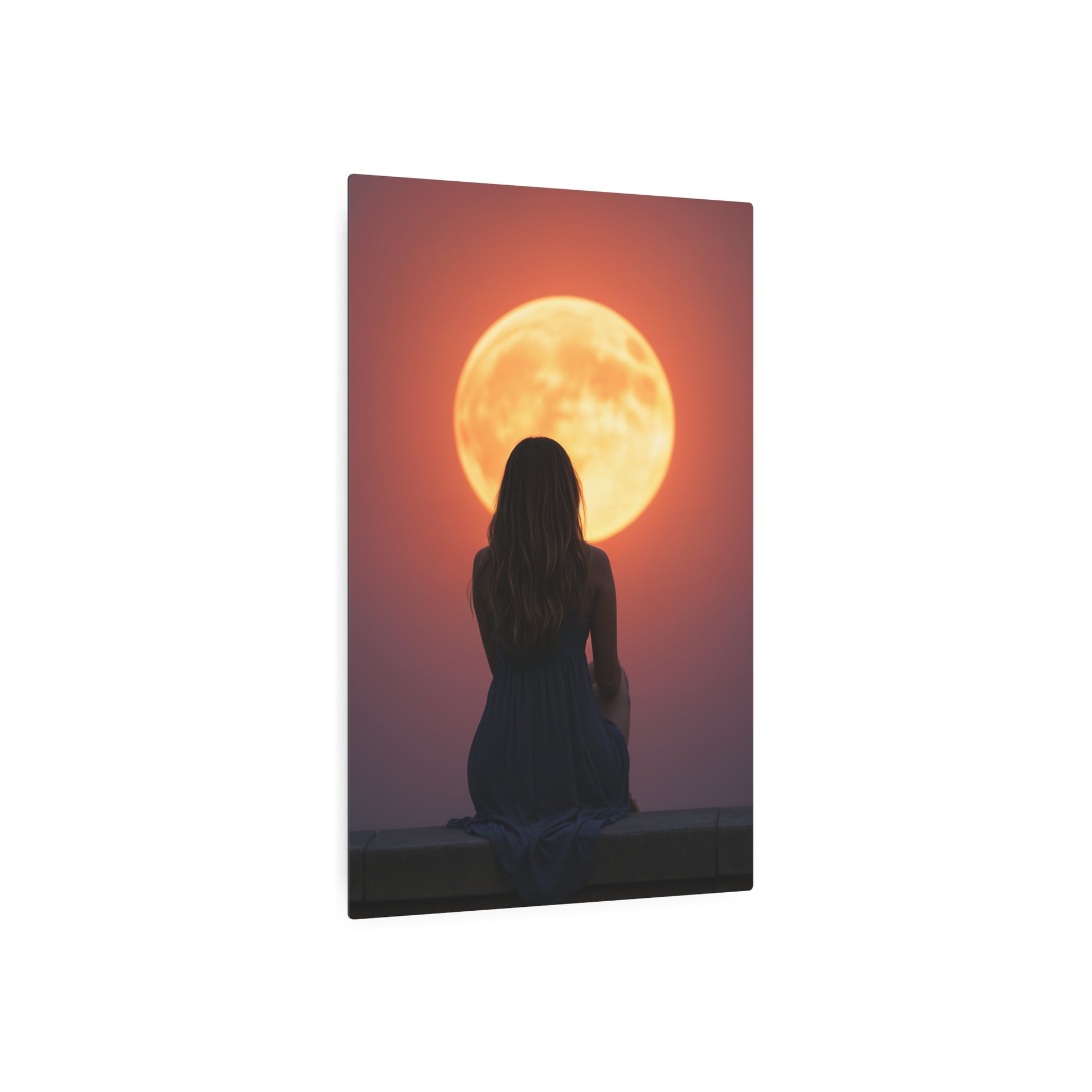 Serenity Under the Full Moon - Metal Art Sign