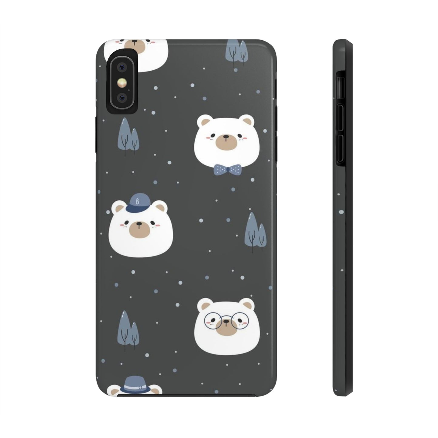 Seamless pattern with cute polar bear head cartoon Tough Phone Cases iPhone XS MAX