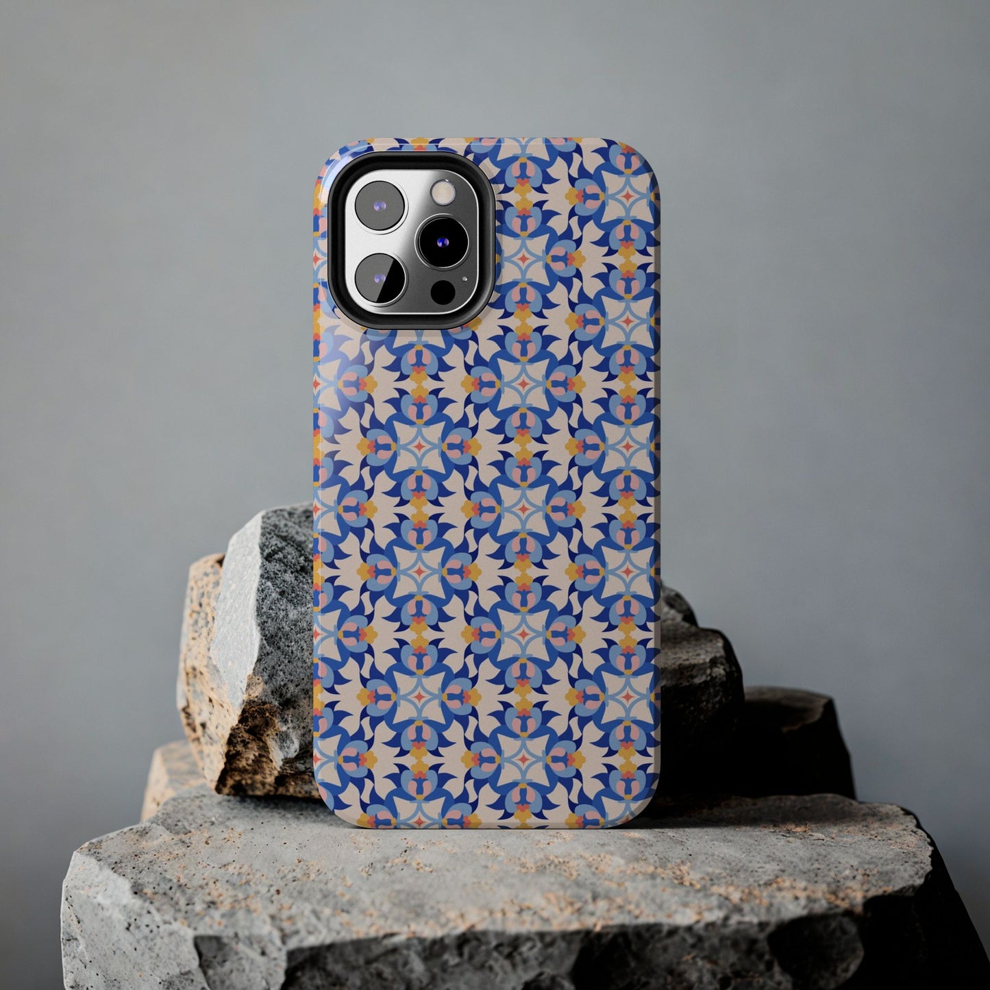 Floral Tile Pattern Tough Phone Cases