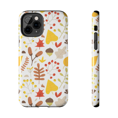 Autumn seamless pattern of leaves, twigs, acorns Tough Phone Cases iPhone 11 Pro