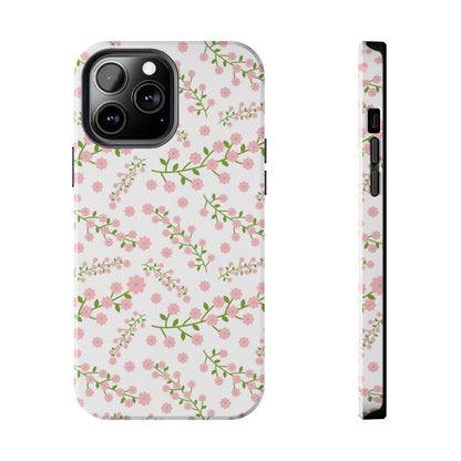 Seamless pattern green branches with blooming Tough Phone Cases iPhone 13 Pro Max