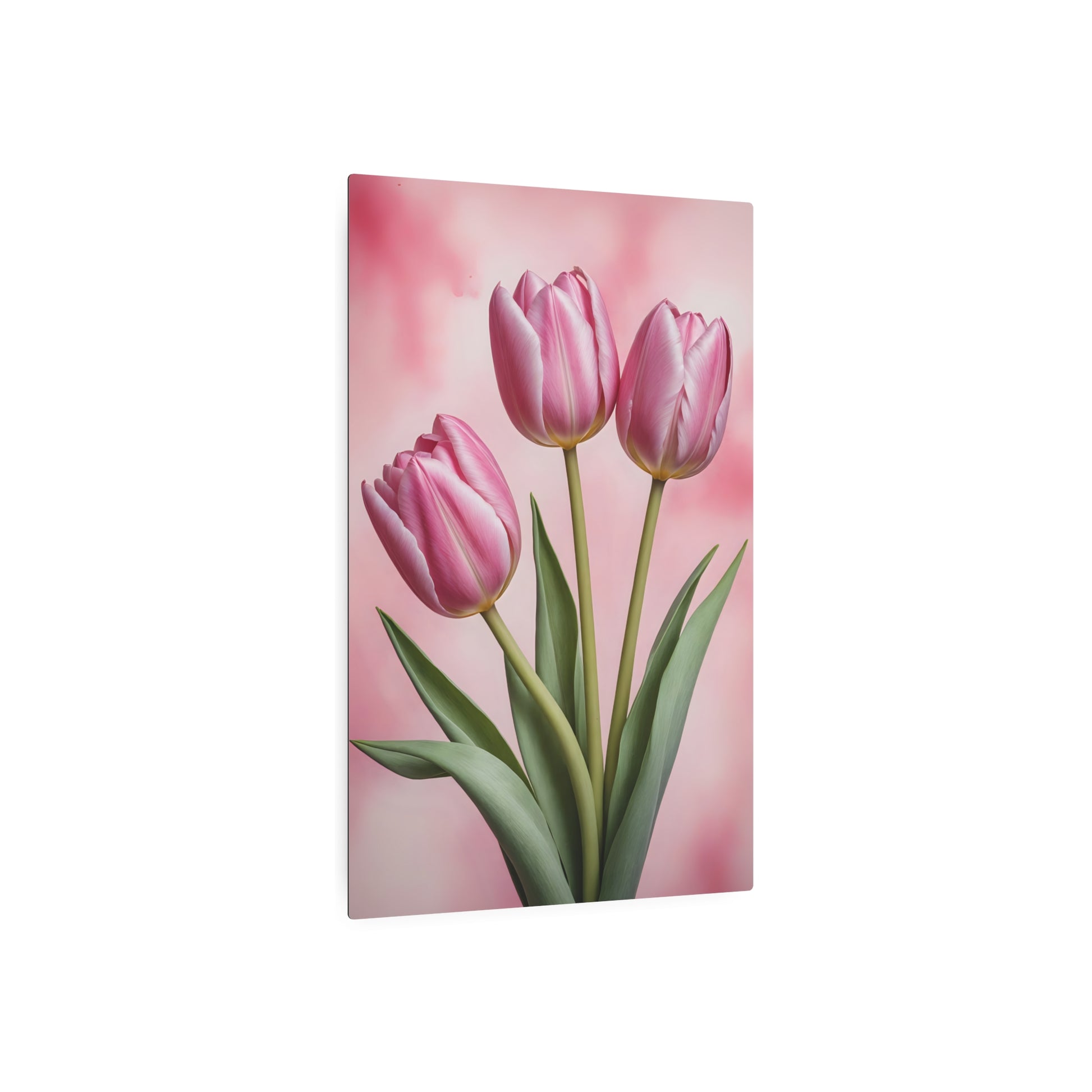 Pink tulips Metal Art Sign