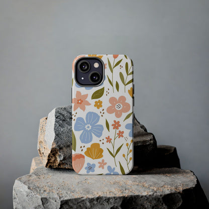 Big collection of blooming flowers, twigs and leaves Tough Phone Cases