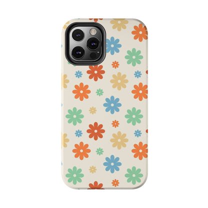 Retro groovy daisy seamless pattern Tough Phone Cases