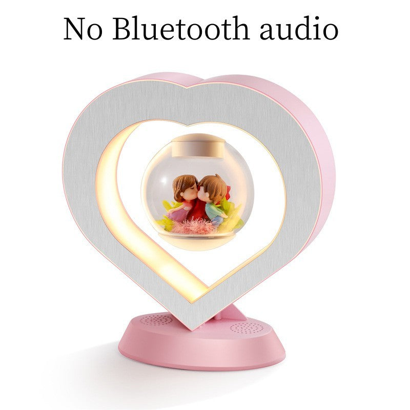 Valentines Day Gift Heart Floating Table LED Night Light Magnetic Levitation Creatives Lamp Desk Lamp Home Decor Sweet Lover US No Bluetooth audio