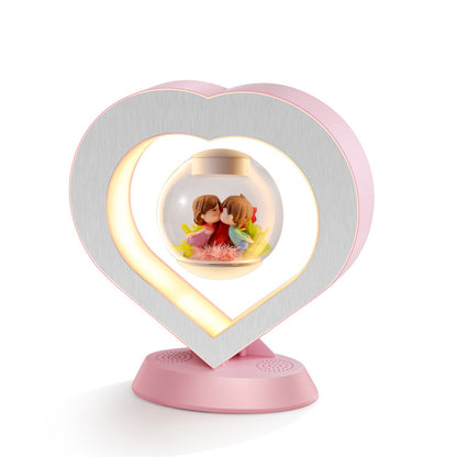 Valentines Day Gift Heart Floating Table LED Night Light Magnetic Levitation Creatives Lamp Desk Lamp Home Decor Sweet Lover US With Bluetooth audio