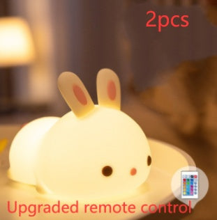 New Year'S Gift Rabbit Silicone Lamp Pat Feeding Creative Night Light Children'S Toys Upgraded remote control model 2PCS