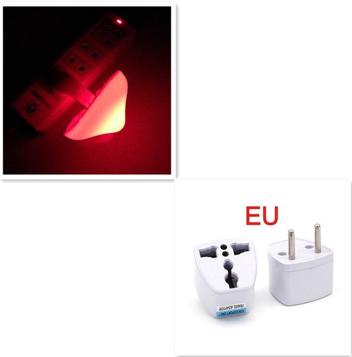 LED Night Light Mushroom Wall Socket Lamp EU US Plug Warm White Light-control Sensor Bedroom Light Home Decoration Mushroom EU Red