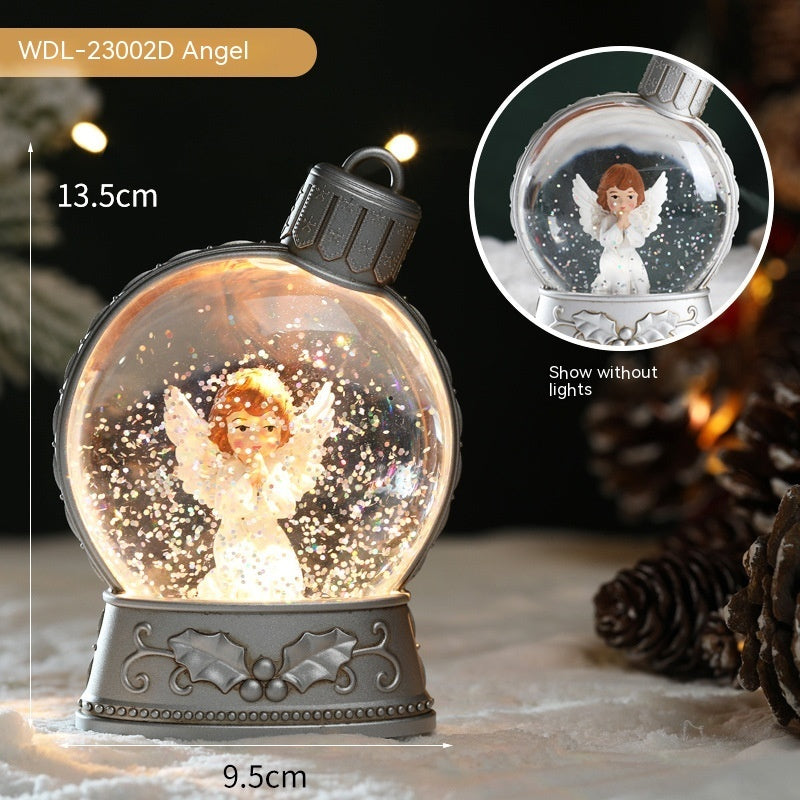 Christmas Holiday Decorations Luminous Simulation Flat Light LED Decoration Scene Layout Flame Light Home Decor WDL 23002D Angel With Battery