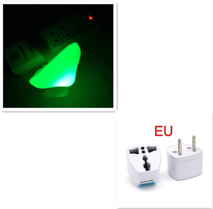 LED Night Light Mushroom Wall Socket Lamp EU US Plug Warm White Light-control Sensor Bedroom Light Home Decoration Mushroom EU Green