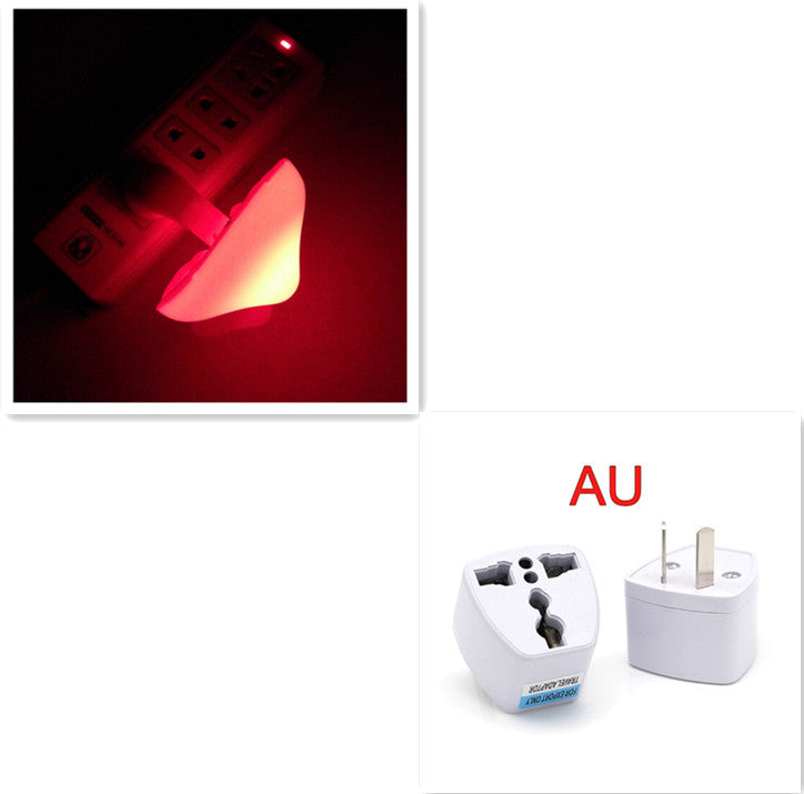 LED Night Light Mushroom Wall Socket Lamp EU US Plug Warm White Light-control Sensor Bedroom Light Home Decoration Mushroom AU Red